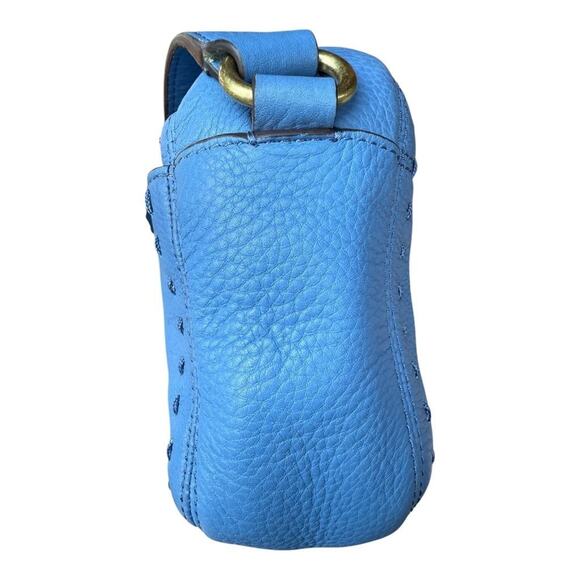 Cole Haan Ivy Pitch Stitch Beautiful Blue Leather CrossBody RFID - Picture 8 of 13